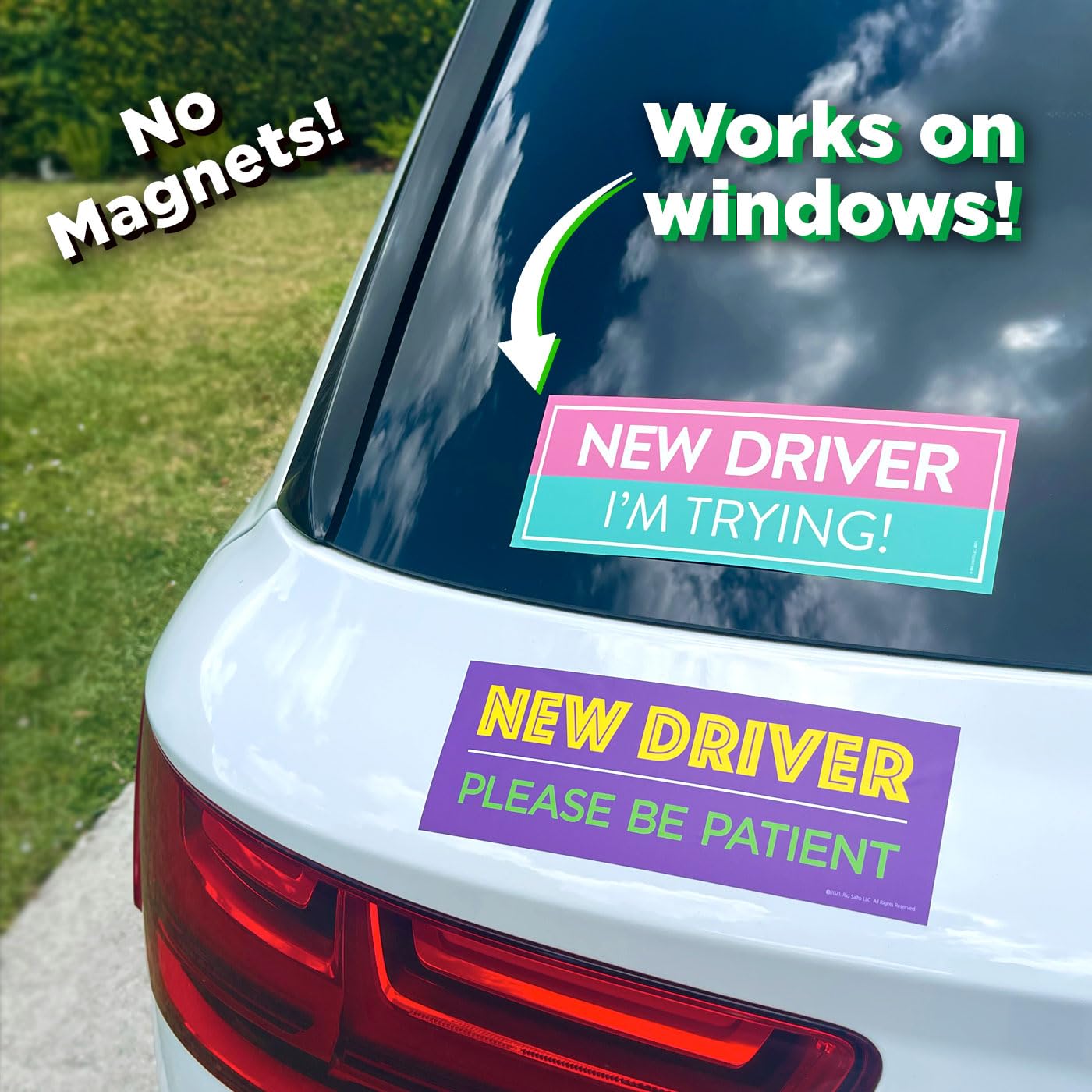 Rio Salto Removable Funny Student Driver Sticker for Cars - New Driver Gift, Teen Boy & Girl Bumper Decals - Paint-Safe Vinyl Window Stickers | Perfect for Graduation Gifts, New Car Owners & Learner Drivers