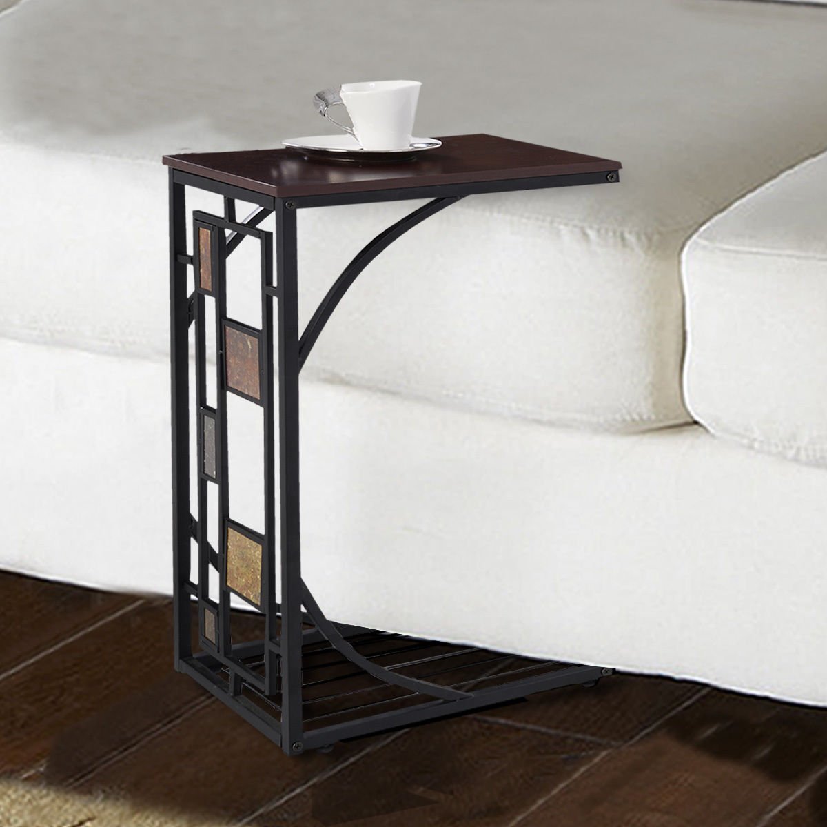 Supershop Coffee Tray Side Table - Multifunctional Ottoman Couch Console Stand for Living Room, Bedroom & Office - Perfect for TV Snacks, Laptop Desk, and End Table Use