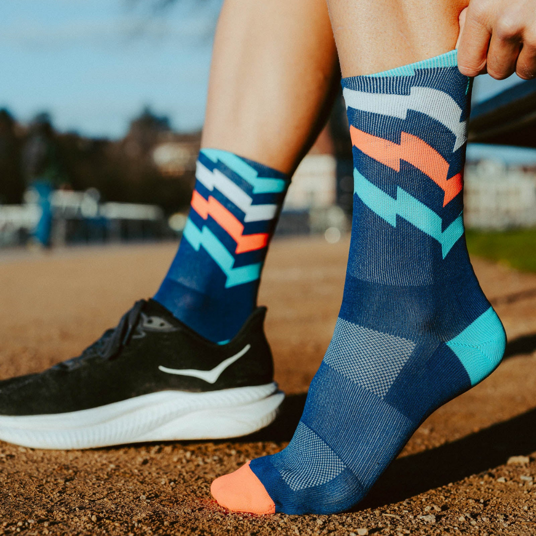 Incylence Ultralight Waves High Cut Running Socks for Men & Women - Breathable Performance Athletic Socks for Marathon, Trail Running & Workouts