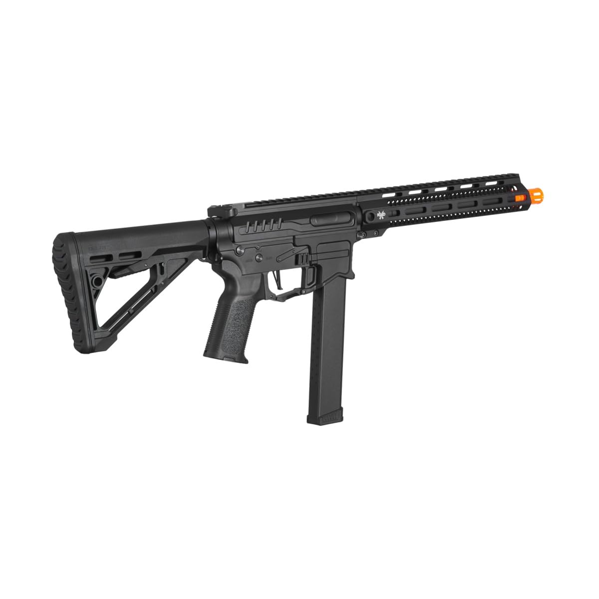 R&D Precision Licensed PW9 Mod 1 Airsoft Rifle with Adjustable Short/Long Rail & Delta Tactical Stock - Perfect for Milsim, Airsoft Battles & Tactical Training