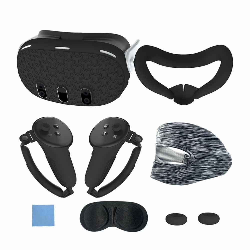 ZOHIKO VR Accessories for Meta Quest 3 - Full Set Protective Cover Case with Controller Grips, Headset Shield & Silicone Rocker Cover - Compatible with Meta Quest 3 VR Gaming & Fitness Use