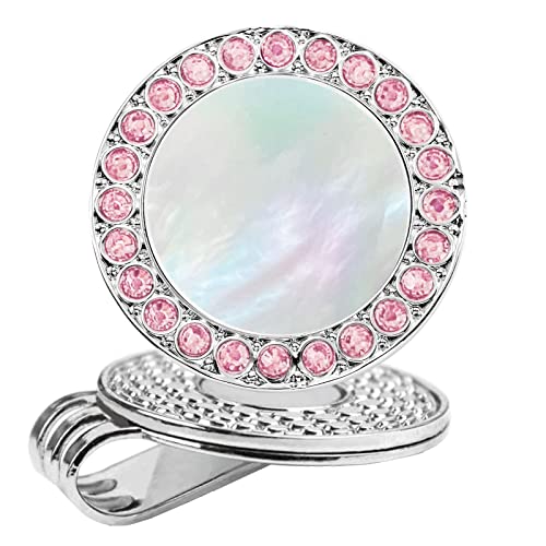White Pearl With Pink Crystal (Silver Clip)