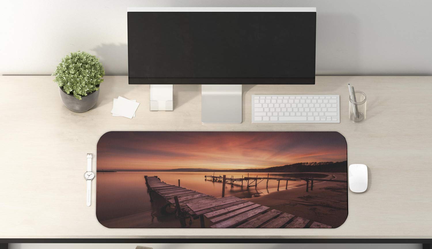 Ambesonne Orange Gaming Mouse Pad - Non-Slip Rubber Base, 31
