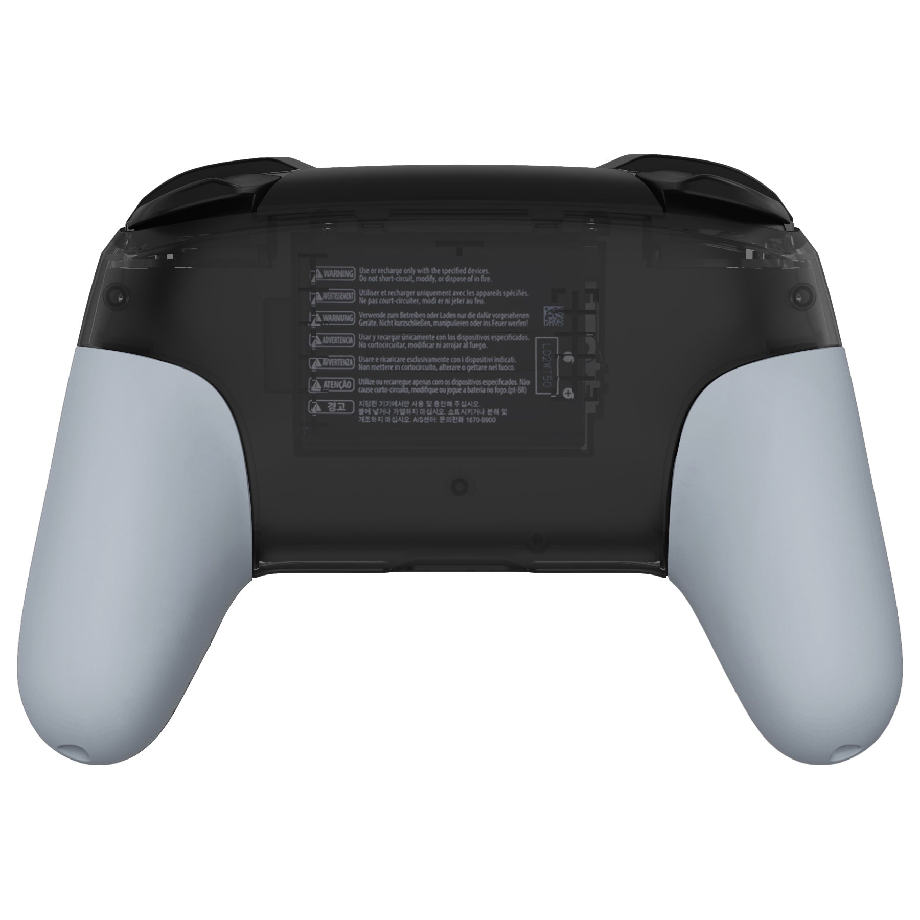 eXtremeRate New Hope Gray Replacement Handle Grips for Nintendo Switch Pro Controller - DIY Hand Grip Shell Kit (Controller Not Included) - GRP337 - Perfect for Gaming Comfort & Customization