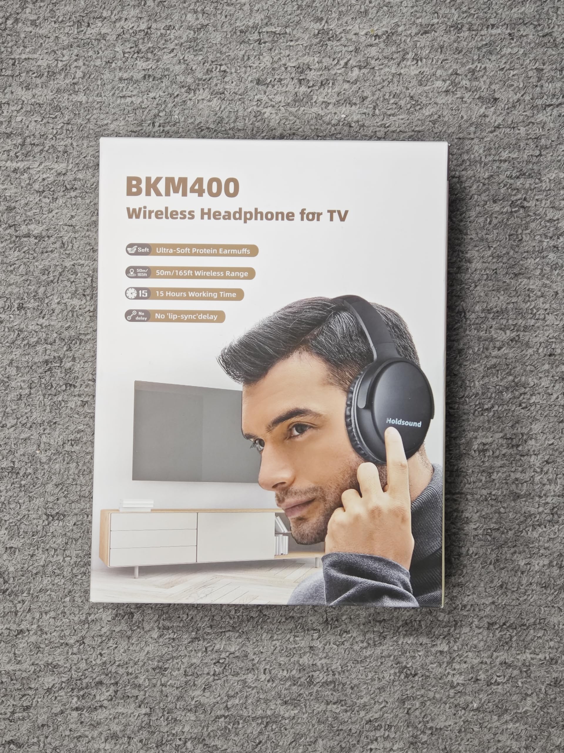 Makemate BKM400 Wireless Bluetooth Headphones for TV - High Volume, No Audio Delay, 20Hrs Playtime, 50m Range with USB Transmitter - Perfect for Seniors & Home Theater Entertainment
