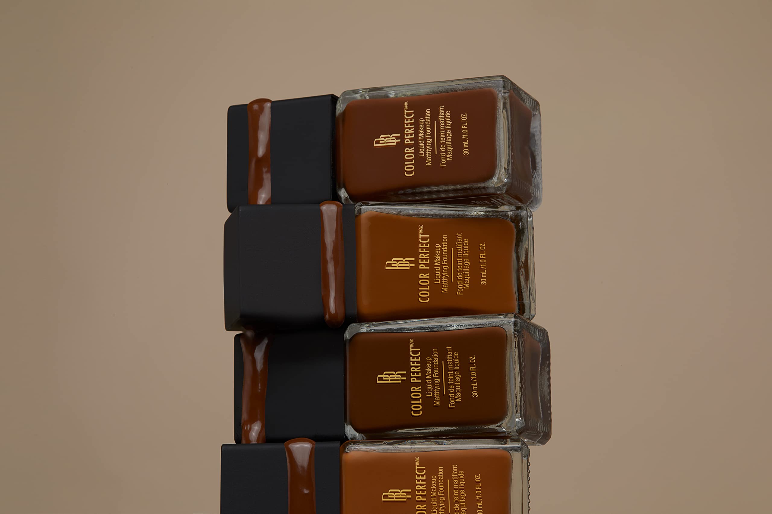 Black Radiance Color Perfect Liquid Make-Up Foundation - Deep Amber Shade, 1 Fl Oz - Full Coverage, Oil-Free Formula for Dark Skin Tones | Perfect for Daily Wear, Special Occasions & Professional Makeup Looks