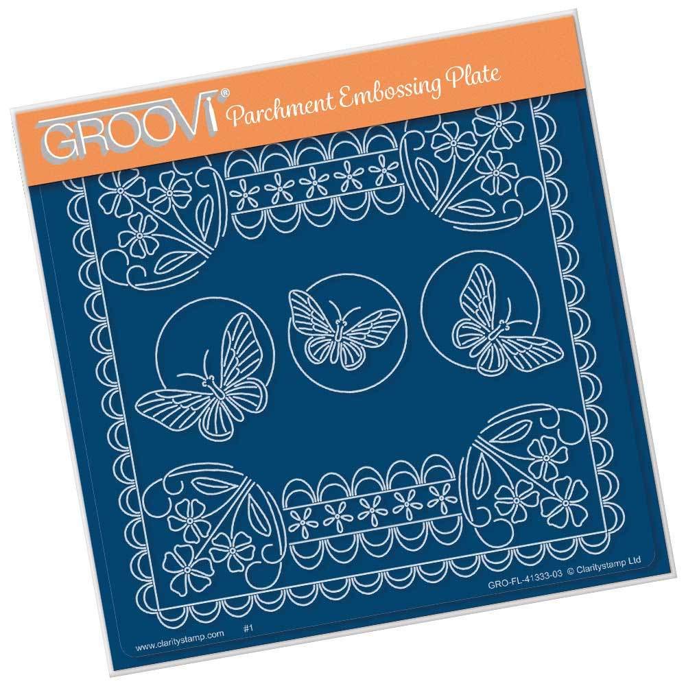 Tina's Floral Delight A5 Square Groovi Plate for Card Making