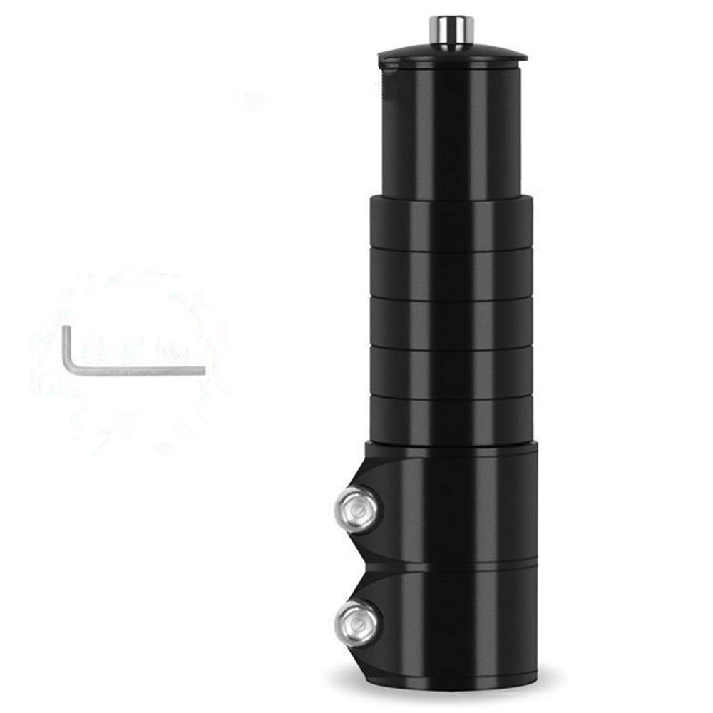 Adjustable Bike Stem Riser - Aluminum Alloy Bicycle Handlebar Extender for Mountain, Road, MTB, BMX & Fixie Bikes - Headset Raiser Adapter (Black) - Perfect for Comfortable Riding & Custom Bike Fit