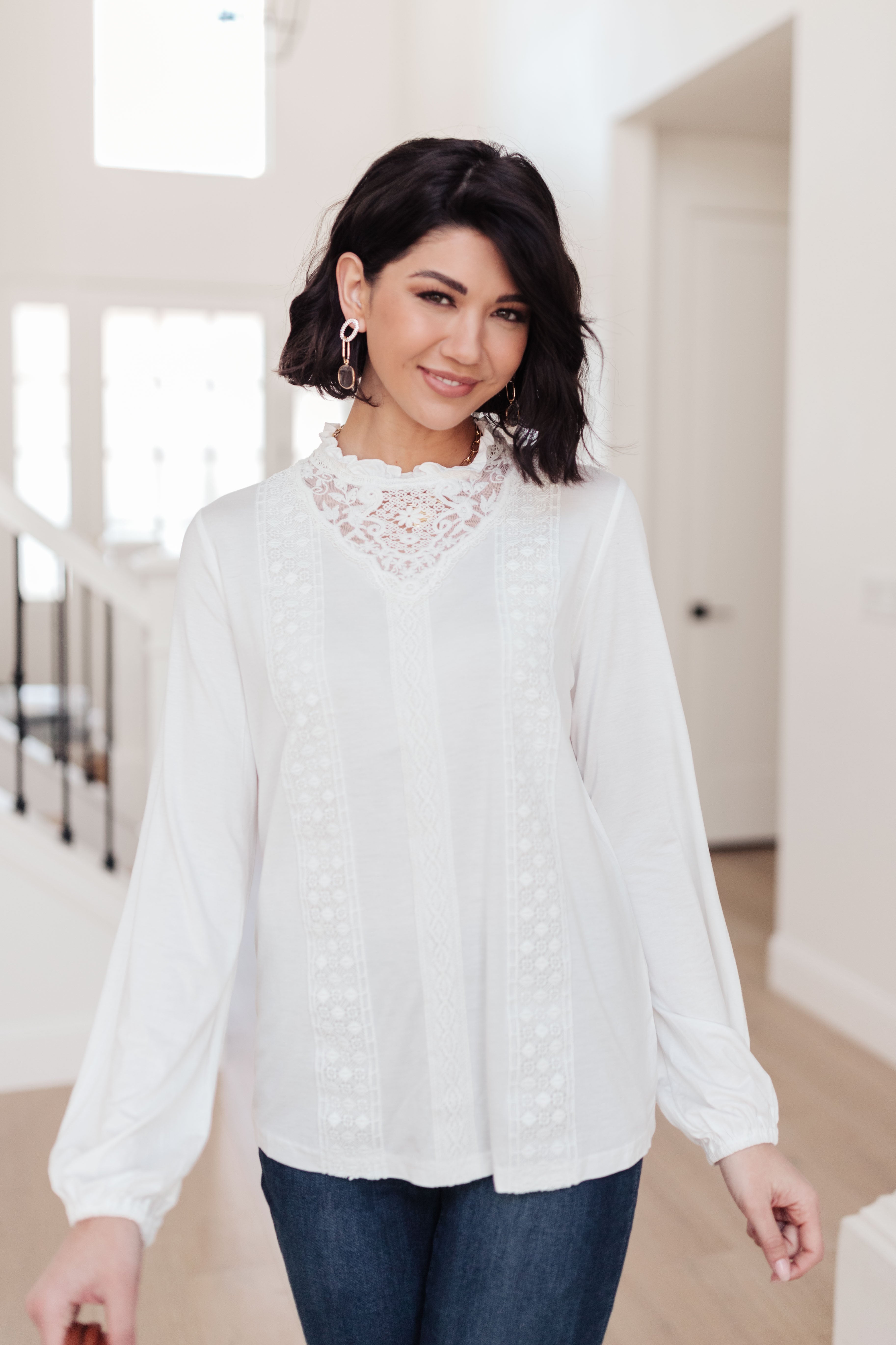 Picture This Top in Off White - Stylish Women's Blouse for Casual Wear, Office & Date Night Outfits