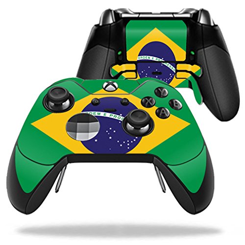 Brazilian Flag Skin Wrap for Microsoft Xbox One Elite Wireless Controller - Durable Protective Cover & Custom Decal - Perfect for Gaming, Collectors & Personalization