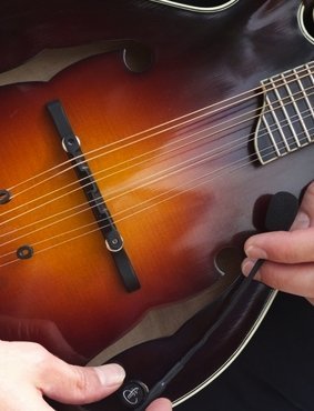 High-Quality Feather Octave Mandolin Pickup with Flexible Micro-Gooseneck - Professional Acoustic Instrument Amplification for Live Performances & Studio Recording by Myers Pickups
