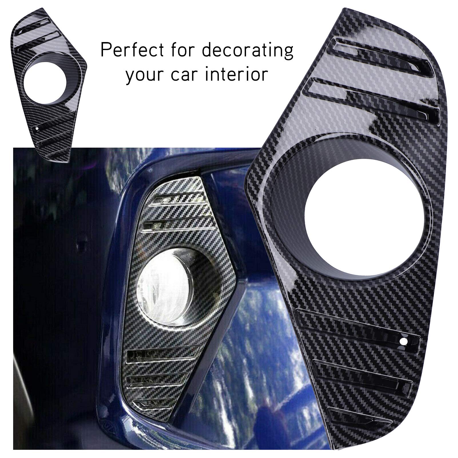 **Ymiko 2Pcs Carbon Fiber Fog Light Covers - Compatible with 2019-2021 Models | Durable Front Lamp Decorative Trims for Enhanced Style & Protection | Perfect for Off-Roading, Night Driving & Car Customization**
