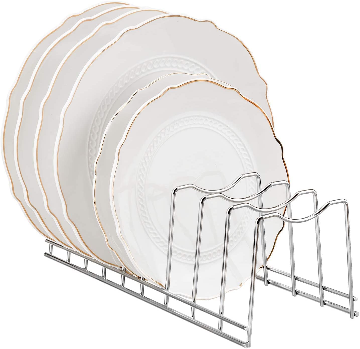 Stainless Steel Kitchen Pot Lid Organizer & Bakeware Storage Rack - Set of 2 for Cabinet & Pantry Organization | Perfect for Small Spaces & Clutter-Free Cooking