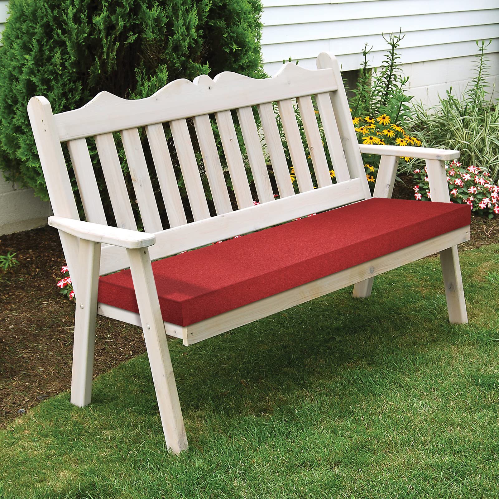 Custom Size Bench Cushion - Thick Upholstery Foam Bay Window Seat Cushion for Indoor/Outdoor Sofa, Patio Furniture - Durable & Comfortable Long Chair Cushion (Red, Custom Size) - Perfect for Bay Windows, Reading Nooks & Outdoor Lounging