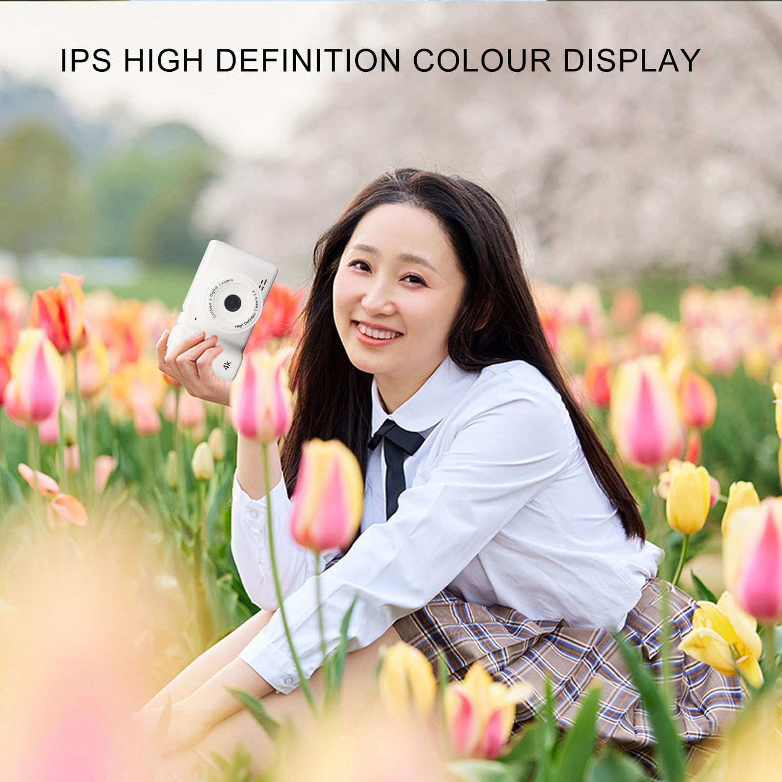 Autofocus Digital Camera for Travel - 2.4in IPS Screen, 8x Zoom, Dual Lens Vlogging Camera with Timer for Photography | Perfect for Vacation, Blogging & Outdoor Adventures (White)