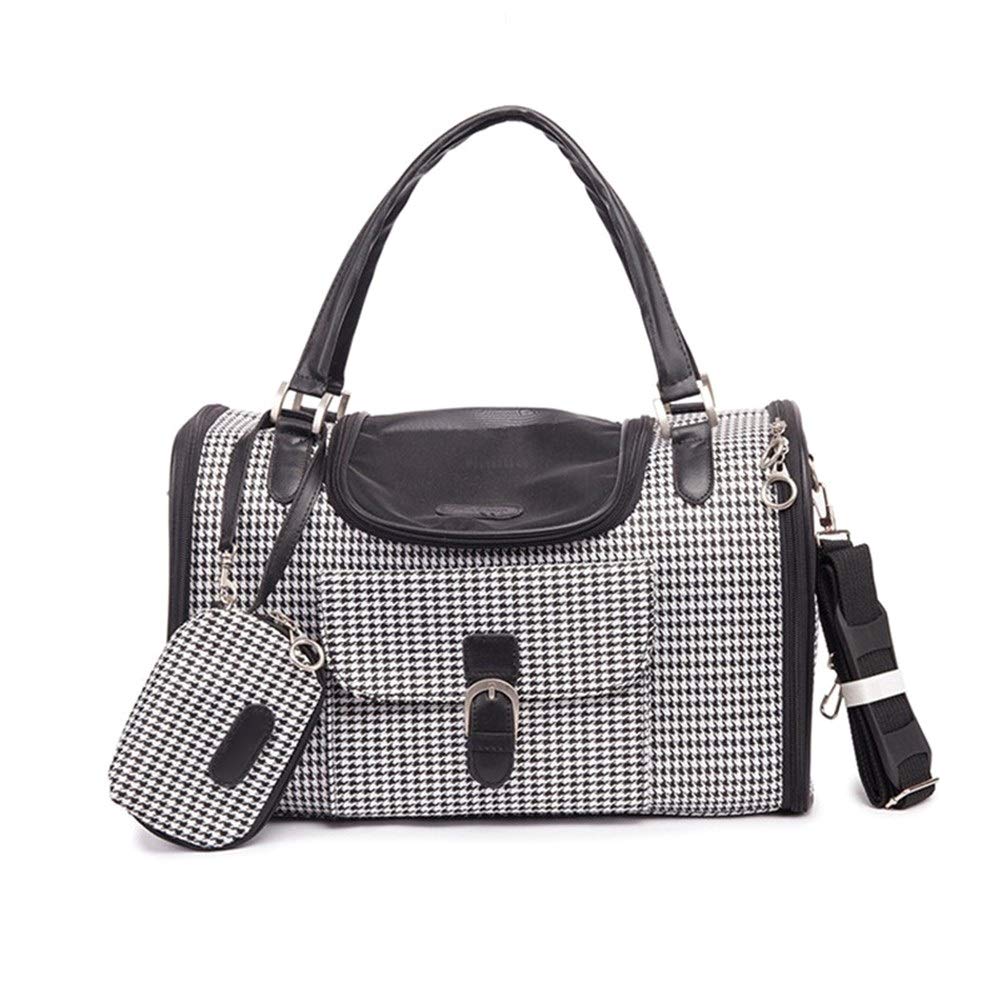 Premium Portable Travel Pet Carrier Bag for Small Dogs & Cats - PU Leather Outdoor Cat Dog Carrier Purse (34x22x20cm, White) - Perfect for Travel, Hiking, Walking & Outdoor Adventures