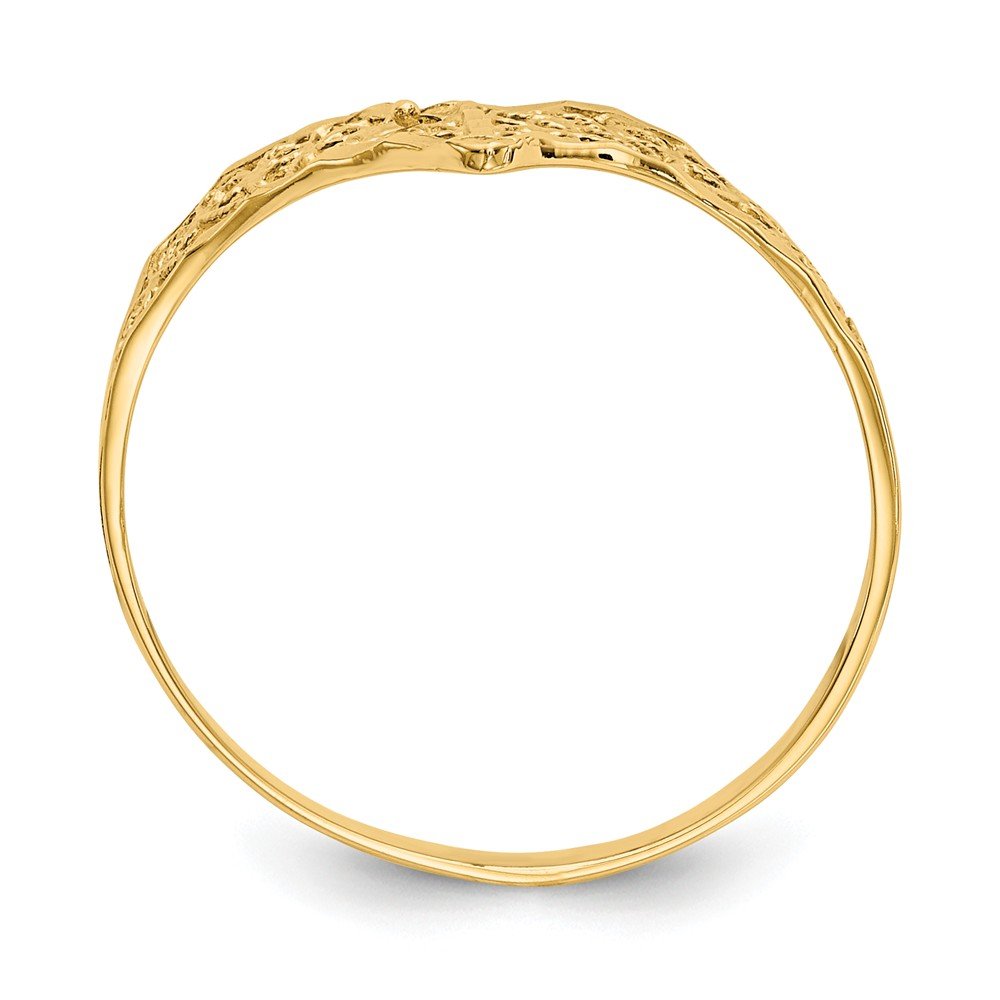 14K Solid Yellow Gold Diamond-Cut Filigree Ring Band for Women - Elegant Wedding, Engagement & Anniversary Jewelry Gift