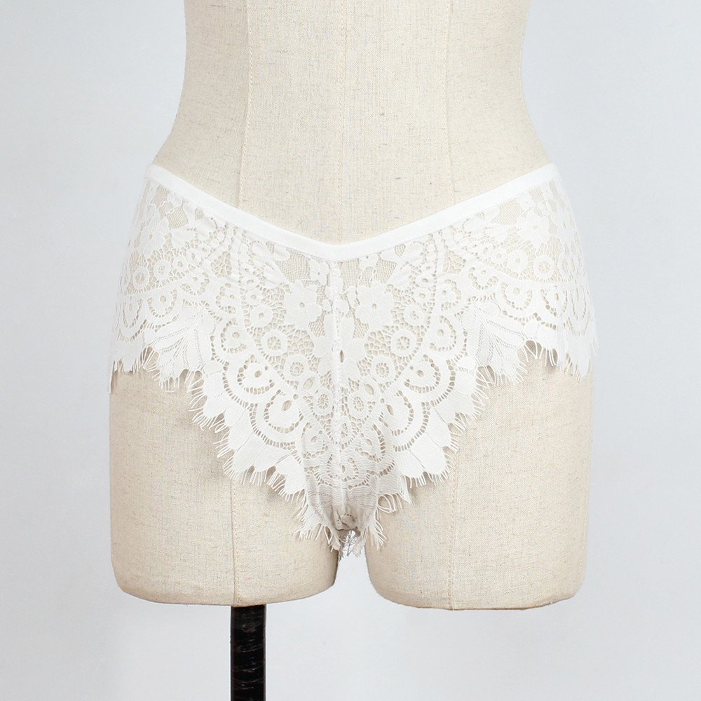 Sexy Lace G-String Thong Panties for Women - Comfortable Lingerie Briefs in White (Size S) | Perfect for Valentine's Day, Honeymoon & Romantic Nights
