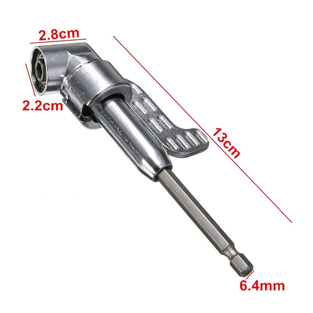 2Pcs 105 Degree 1/4 Inch Right Angle Drill Adapter Hex Shank Angled Bit Holder Power Drill Tool (1Pc Short & 1Pc Long) + 1Pc Flexible Angle Extension Bit Kit for Screwdriver & Drill - Perfect for Tight Spaces, DIY Projects, and Professional Construction Work