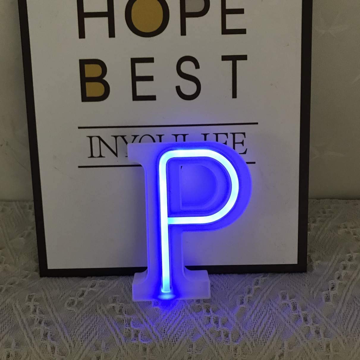 LED Neon Letter Lights - Customizable Battery/USB Powered Blue Marquee Signs for Home Decor, Bars, Weddings & Events | Durable & Energy Efficient Lighting