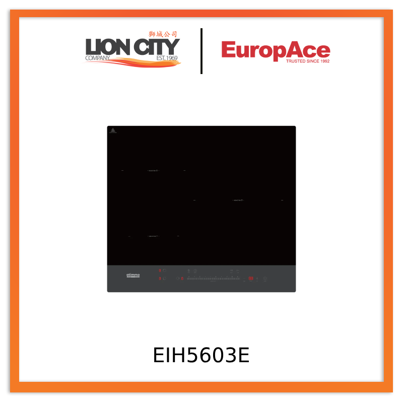 EuropAce EIH5603E 5 Series 60cm Built-in Induction Cooktop - Fast Heating, Energy Efficient Glass Ceramic Hob for Modern Kitchen Cooking