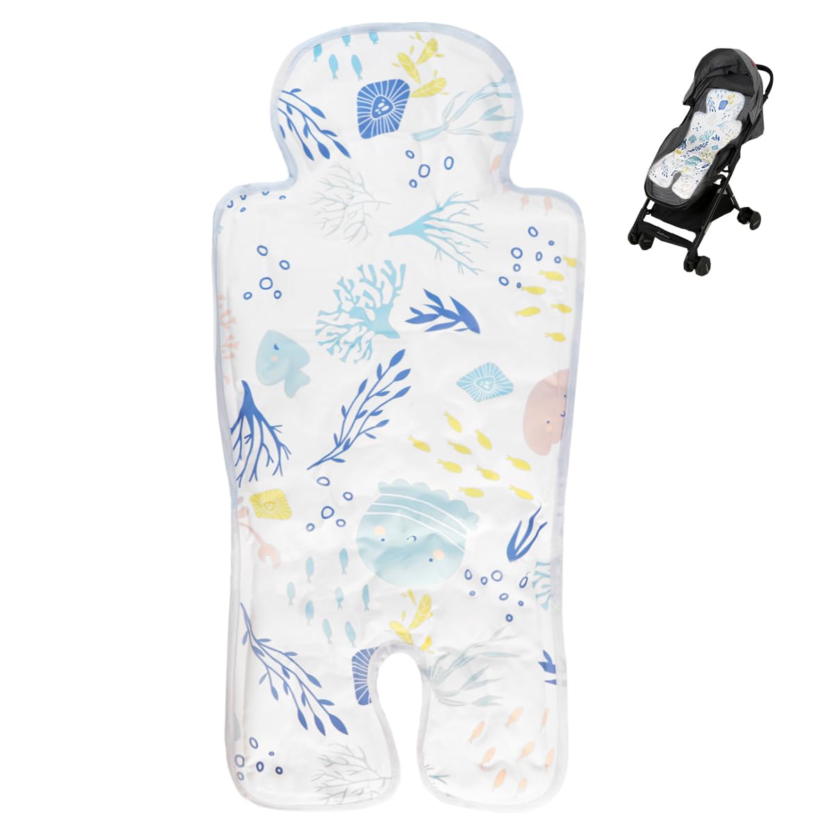 Cooling Gel Car Seat Pad for Baby Stroller, High Chair & Child Safety Seat - Breathable Ice Mat for Hot Weather, Travel & Outdoor Use (Color 2)