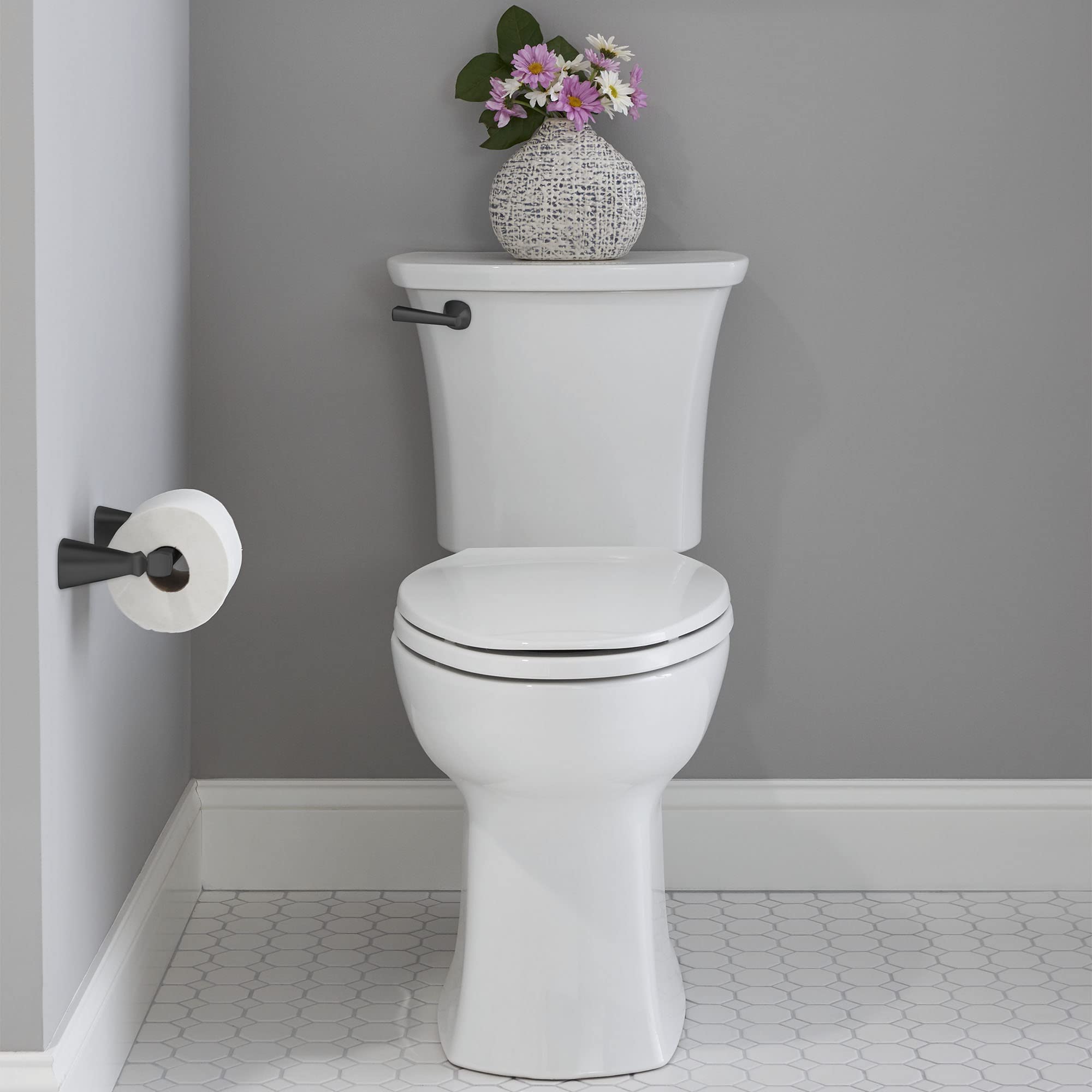 American Standard 7018230.243 Edgemere Matte Black Toilet Paper Holder - Durable Bathroom Accessory for Modern Homes & Commercial Spaces
