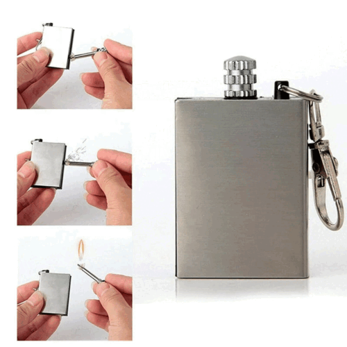 Emergency Fire Starter Kit - Waterproof Flint & Steel Firestarter with Lighter & Matches for Camping, Hiking & Survival Gear