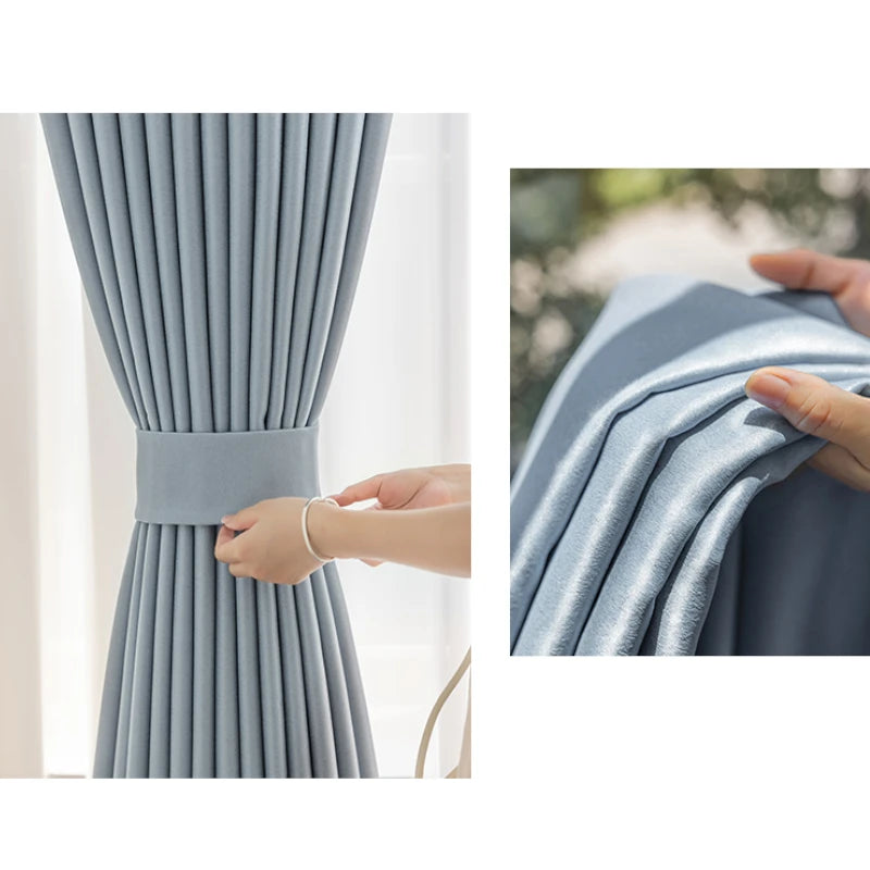 Blackout Thermal Insulated Custom Curtains - Polyester Glossy Finish for Bedroom & Living Room - Light Blocking, Energy Saving, Noise Reducing Window Treatments
