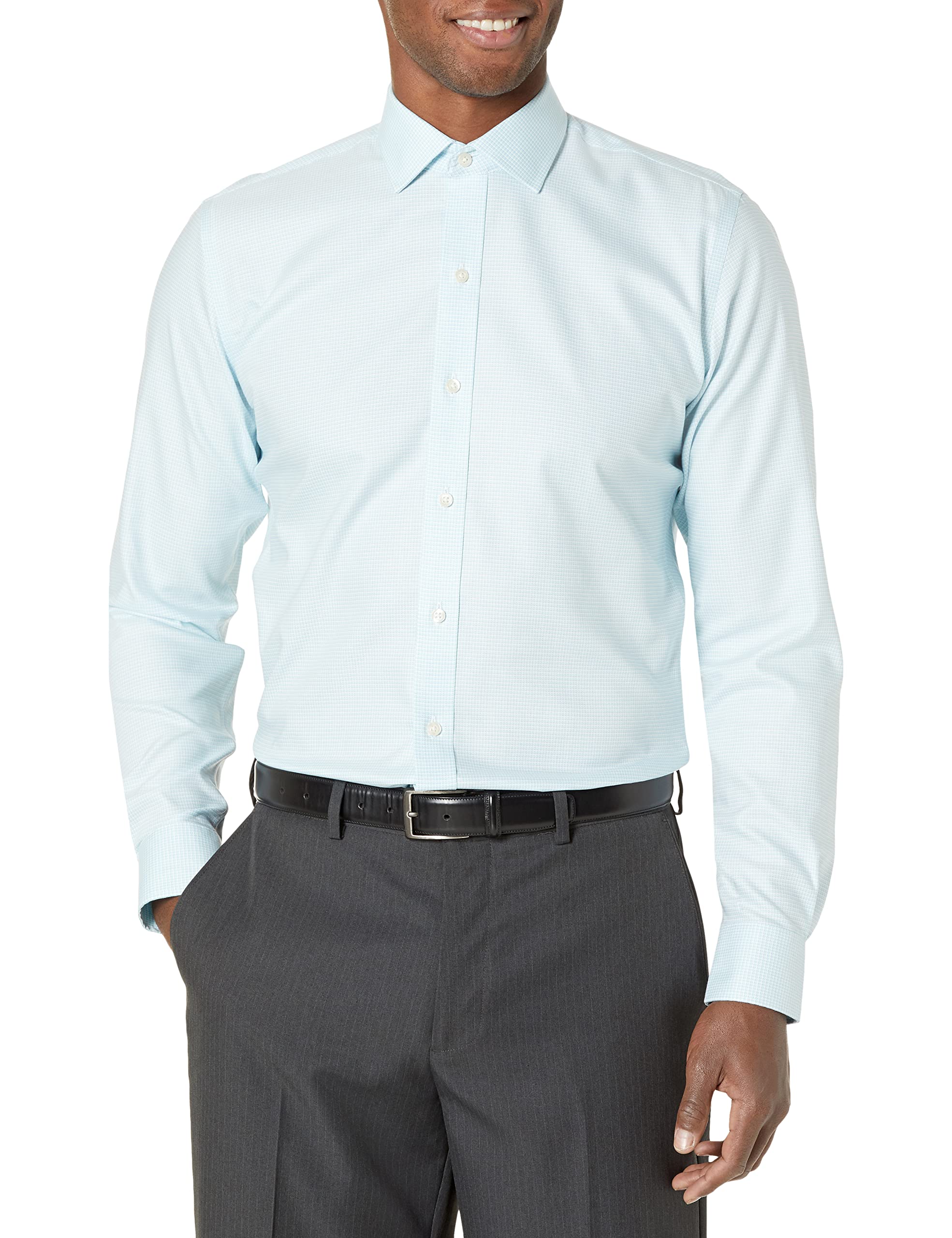 Men's Slim Fit Spread Collar Pattern Dress Shirt - Button Down Formal Business Shirt for Office, Wedding & Professional Occasions