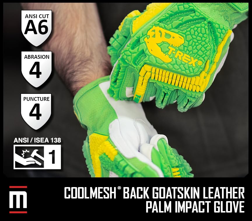 ANSI A6 Cut-Resistant Windstorm Series® Hi-Vis Impact Gloves - 6 Pairs, Size 12/XXXL for Construction & Industrial Safety Work
