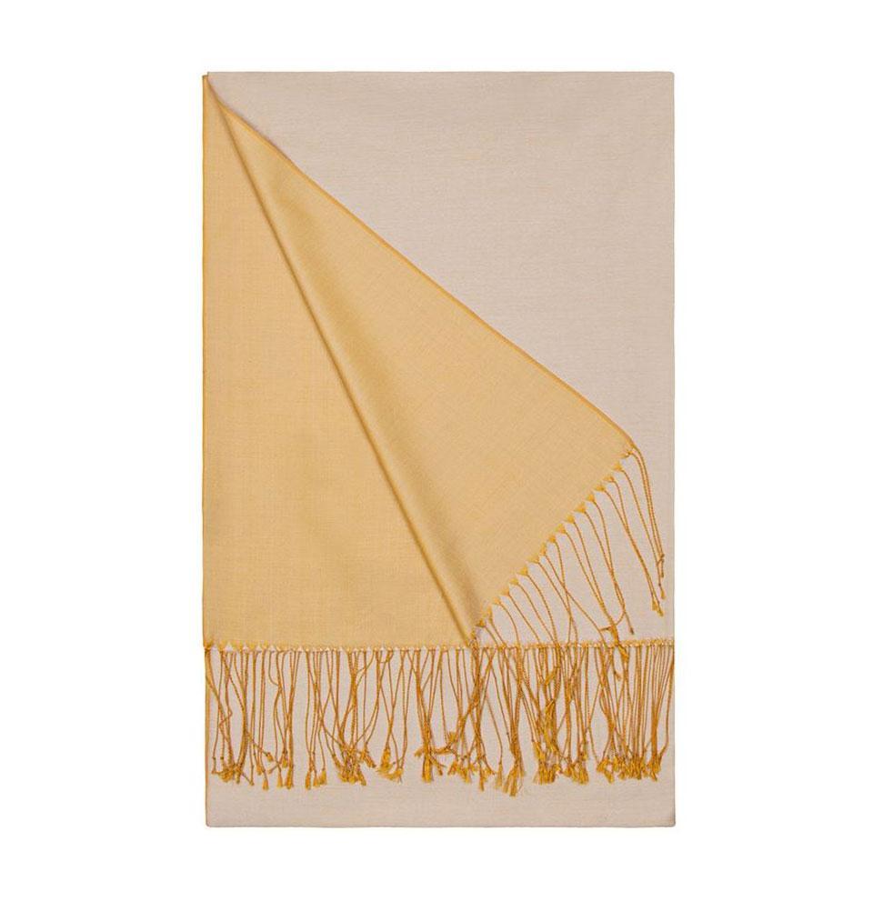 Aker Double Sided Silk Hijab Shawl - Golden Yellow Scarf for Women | Elegant Muslim Headscarf for Prayer, Wedding & Daily Wear
