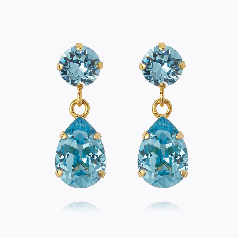 Mini Drop Earrings with Aquamarine Gemstone – Elegant Dainty Jewelry for Women – Perfect for Weddings, Parties & Everyday Wear