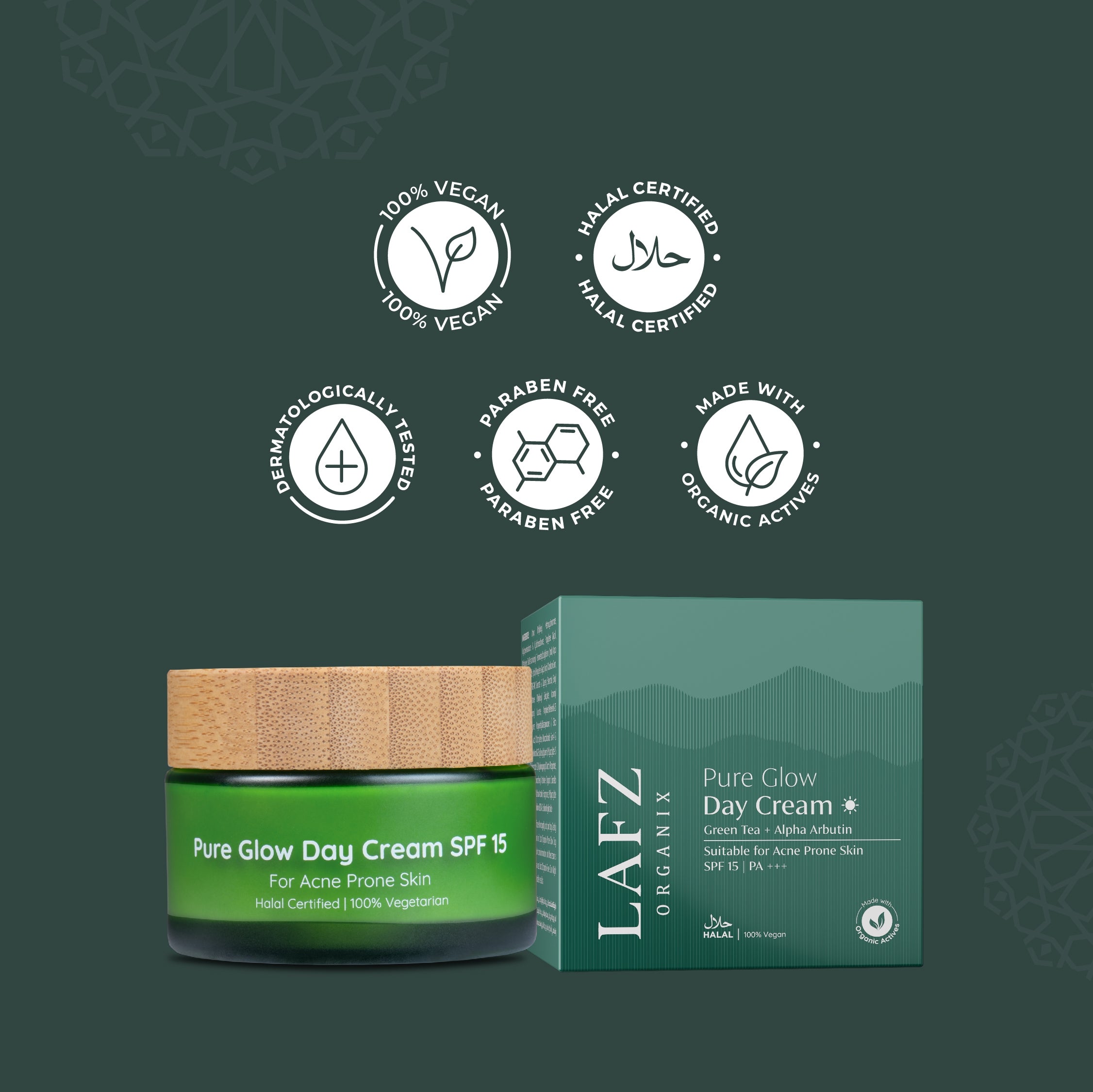 Lafz Organix Pure Glow Day Cream 50g - Natural Face Moisturizer with Antioxidants for Hydration & Radiance | Perfect for Daily Skincare Routine & Dry Skin Care