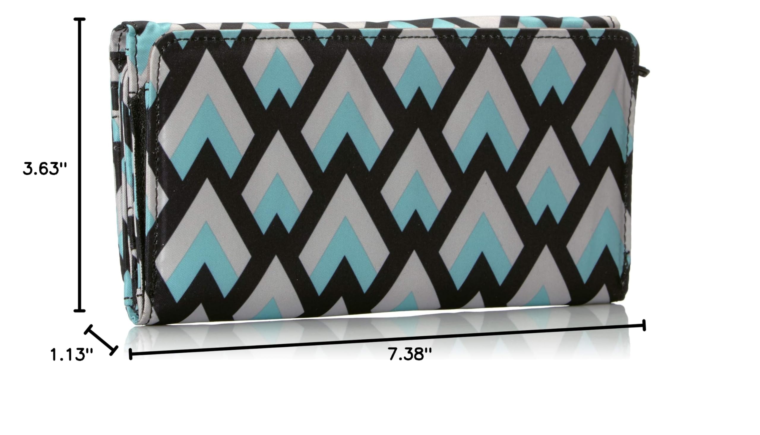 JuJuBe Be Rich Tri-Fold Wallet with Snap Closure - Stylish & Functional Women's Wallet for Credit Cards & Cash | Perfect for Everyday Use, Travel & Gift Giving | Onyx Collection in Black Diamond