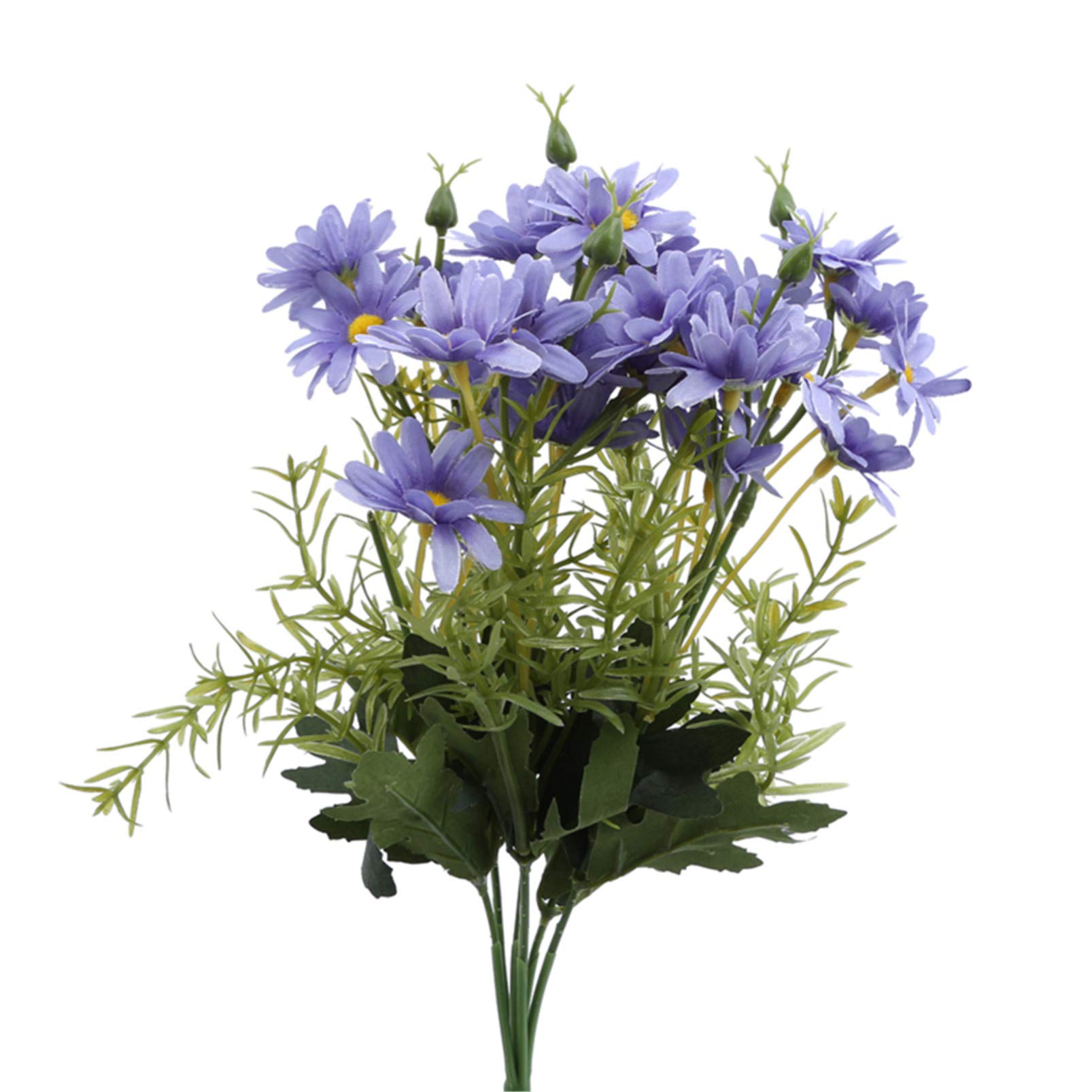 DAIHUI Artificial Daisy Bouquet - Blue Purple Fake Flowers for Home Decor, Wedding Centerpieces, Table Arrangements, Party & Event Decoration - Realistic Floral Display for Living Room, Office, or Gift