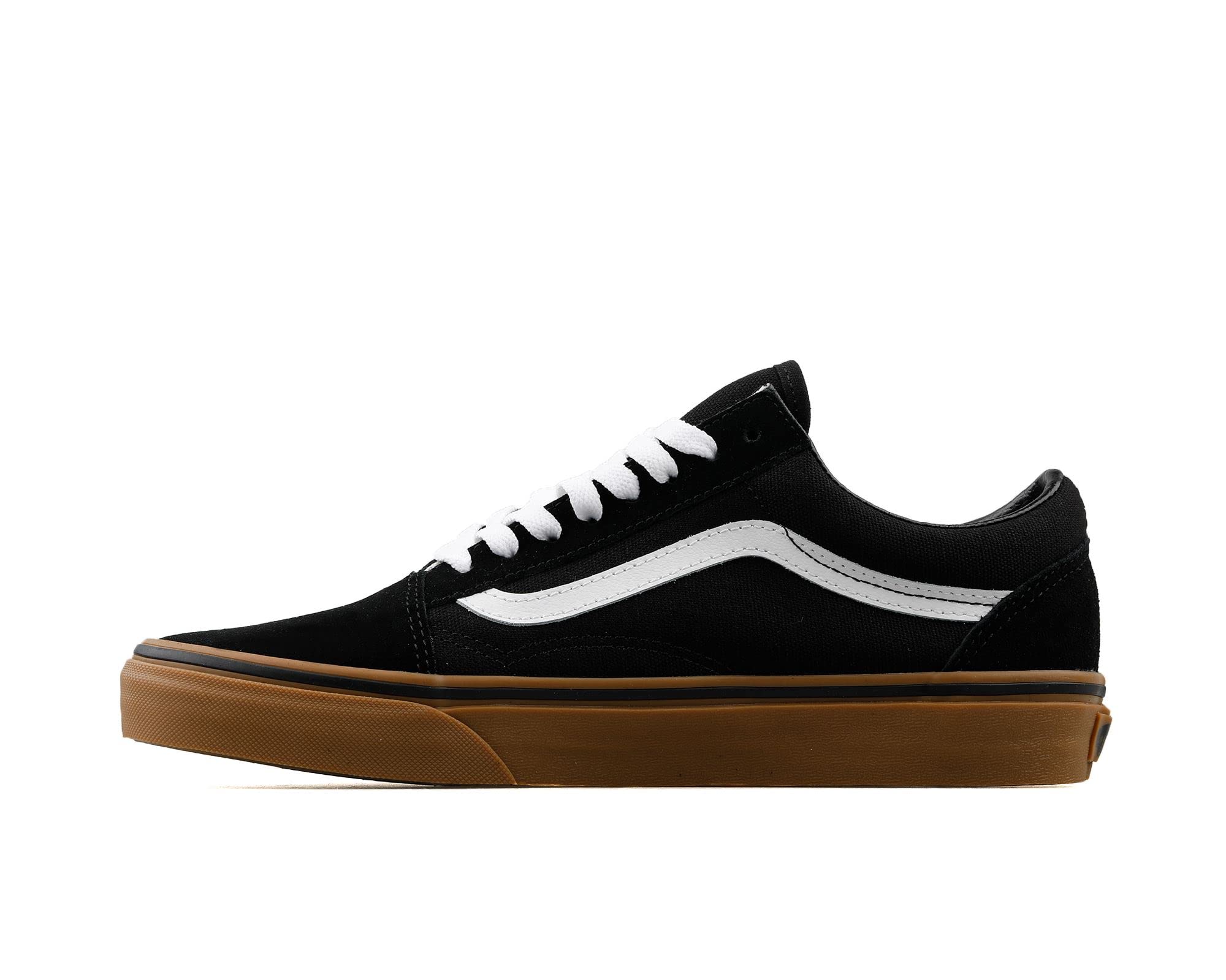 Vans Unisex Low Top Sneakers - Black Gumsole Black Medium Gum - Size 8.5 AU | Classic Skate Shoes for Men & Women | Perfect for Casual Wear, Street Style & Skateboarding