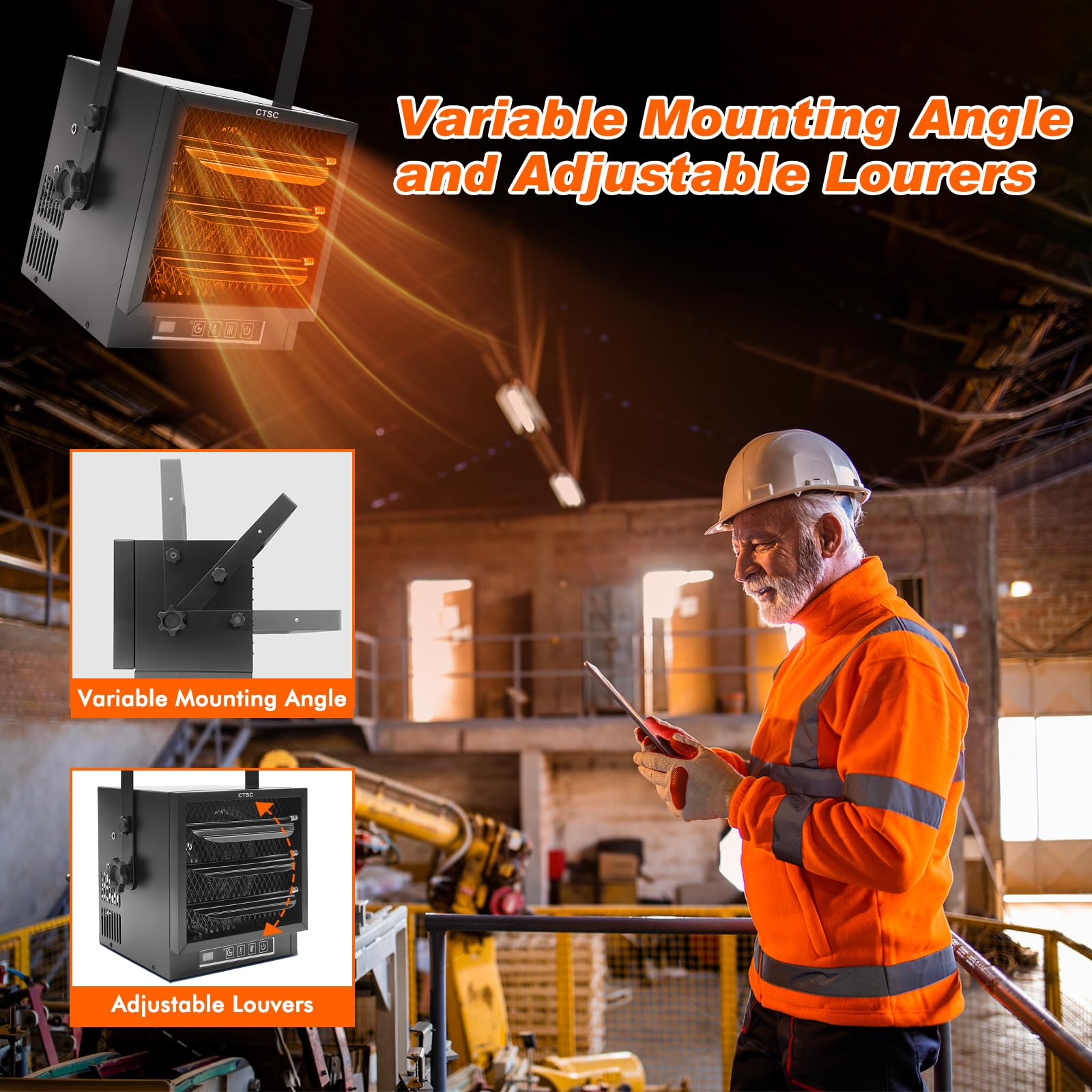 4800W Electric Garage Heater with Thermostat & Remote Control - 240V 30A Fan-Forced Workshop Heater, 8-Hour Timer, ETL Certified - Perfect for Garages, Warehouses, and Large Workspaces