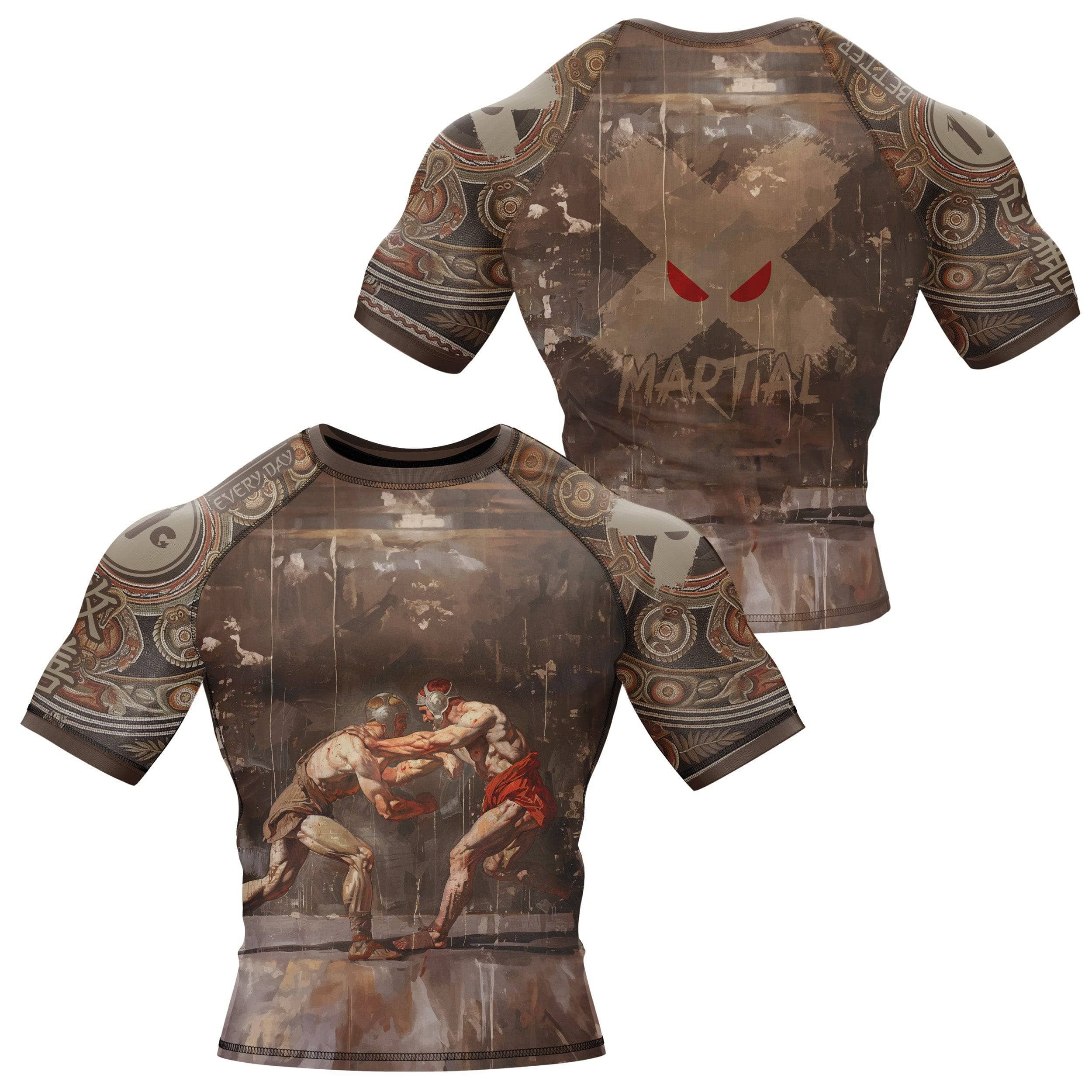Roman Gladiator BJJ Rash Guard - Long Sleeve MMA & Jiu-Jitsu Training Shirt for Men - Perfect for Grappling, No-Gi & Brazilian Jiu-Jitsu Workouts
