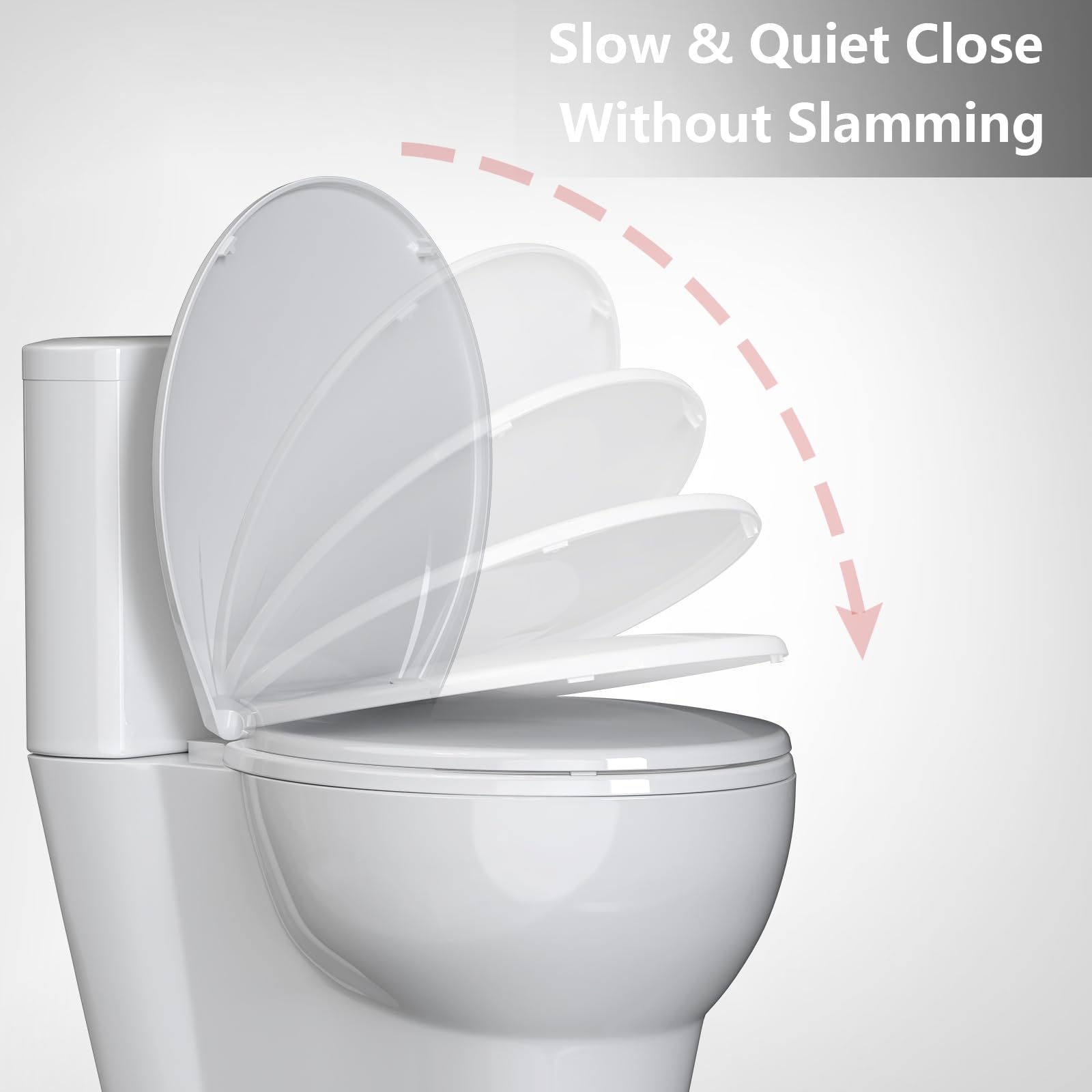 **Soft Close Round Toilet Seat with Quick-Release & Easy Installation – Durable Plastic, No-Loosen Design – Perfect for Bathroom Upgrades & Home Renovations**