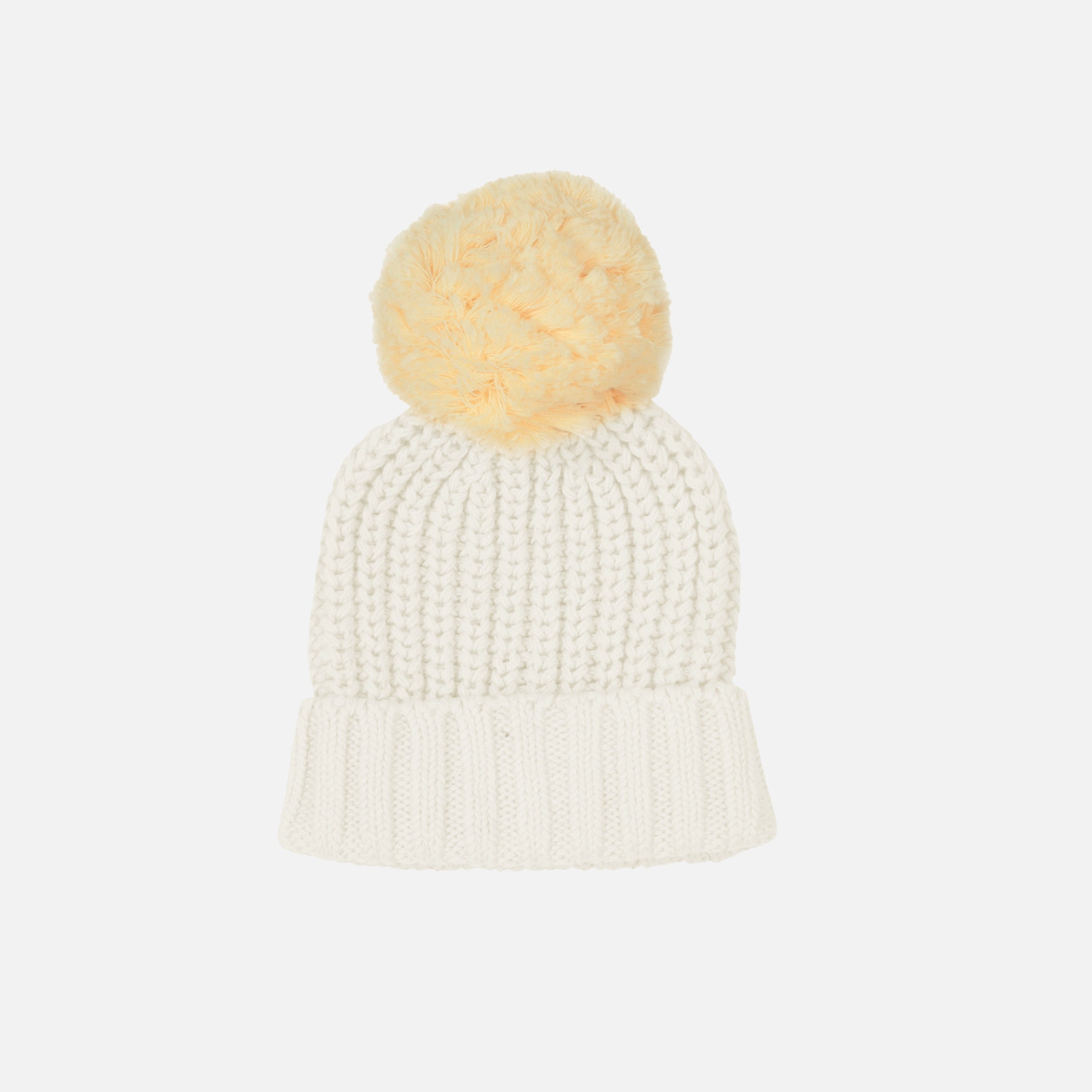Chunky Knit Beanie for Women & Men - Soft Winter Hat in Coconut Mango Color - Warm Cable Knit Beanie for Cold Weather, Outdoor Activities & Fashion Accessory