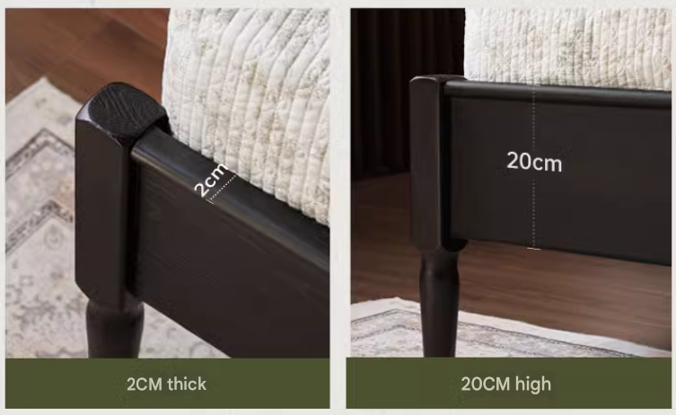 Solid Oak Wood American Soft Back Bed - Durable & Stylish Bed Frame for Bedroom, Guest Room, or Master Suite
