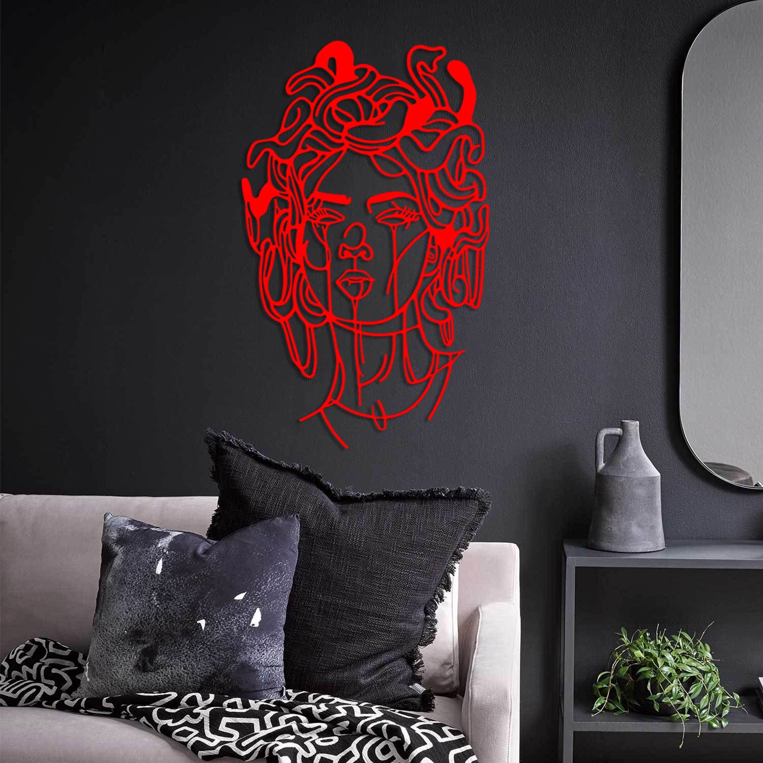 Medusa Metal Wall Art - Mythical Creature Greek Mythology Decor for Living Room, Bedroom & Interior Design | Unique Housewarming Gift & Wall Art Ideas for Home Decor