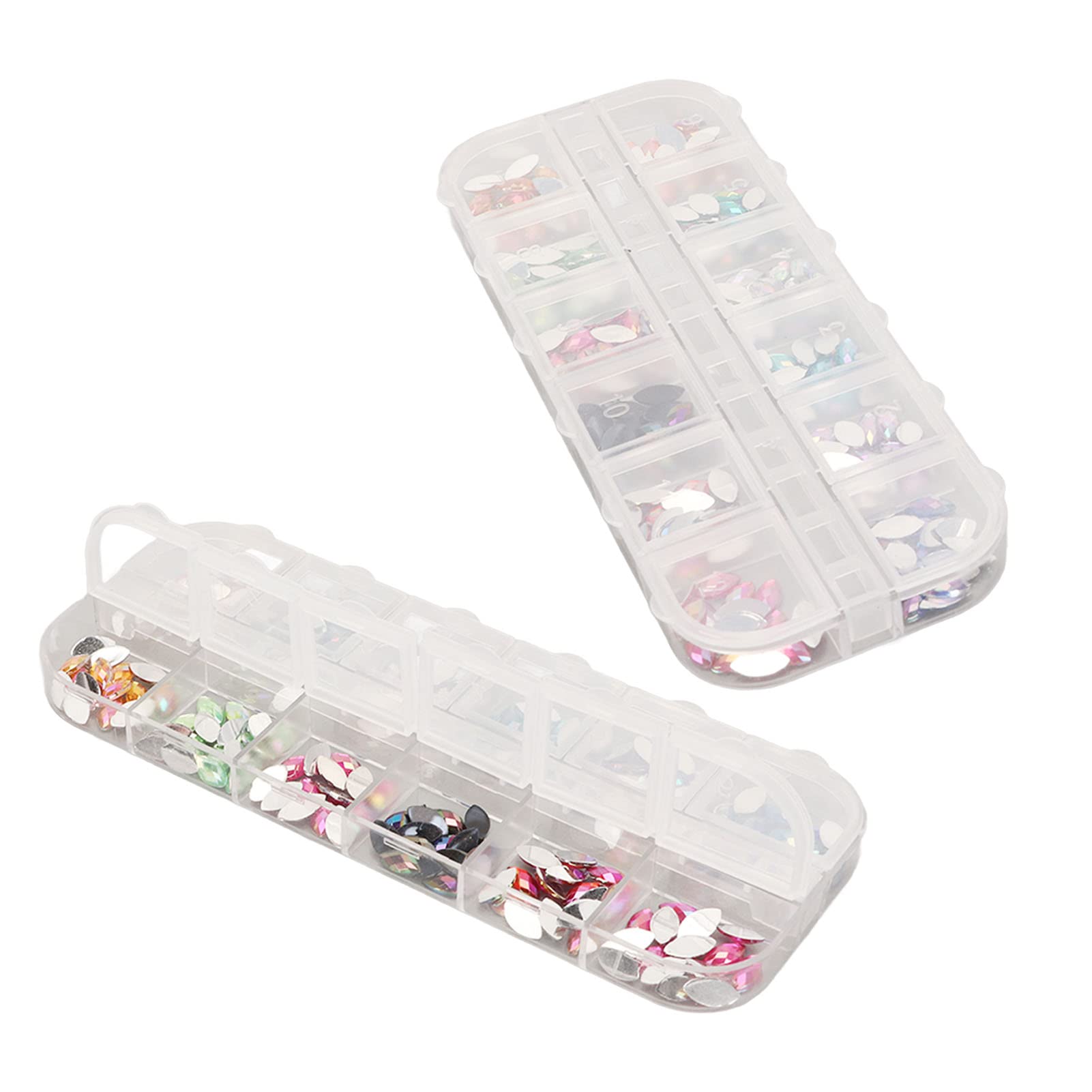 Premium Nail Rhinestones Flat Back Gems - 2 Pack Manicure Nail Art Decorations for DIY Nails, Wedding, Party & Special Occasions