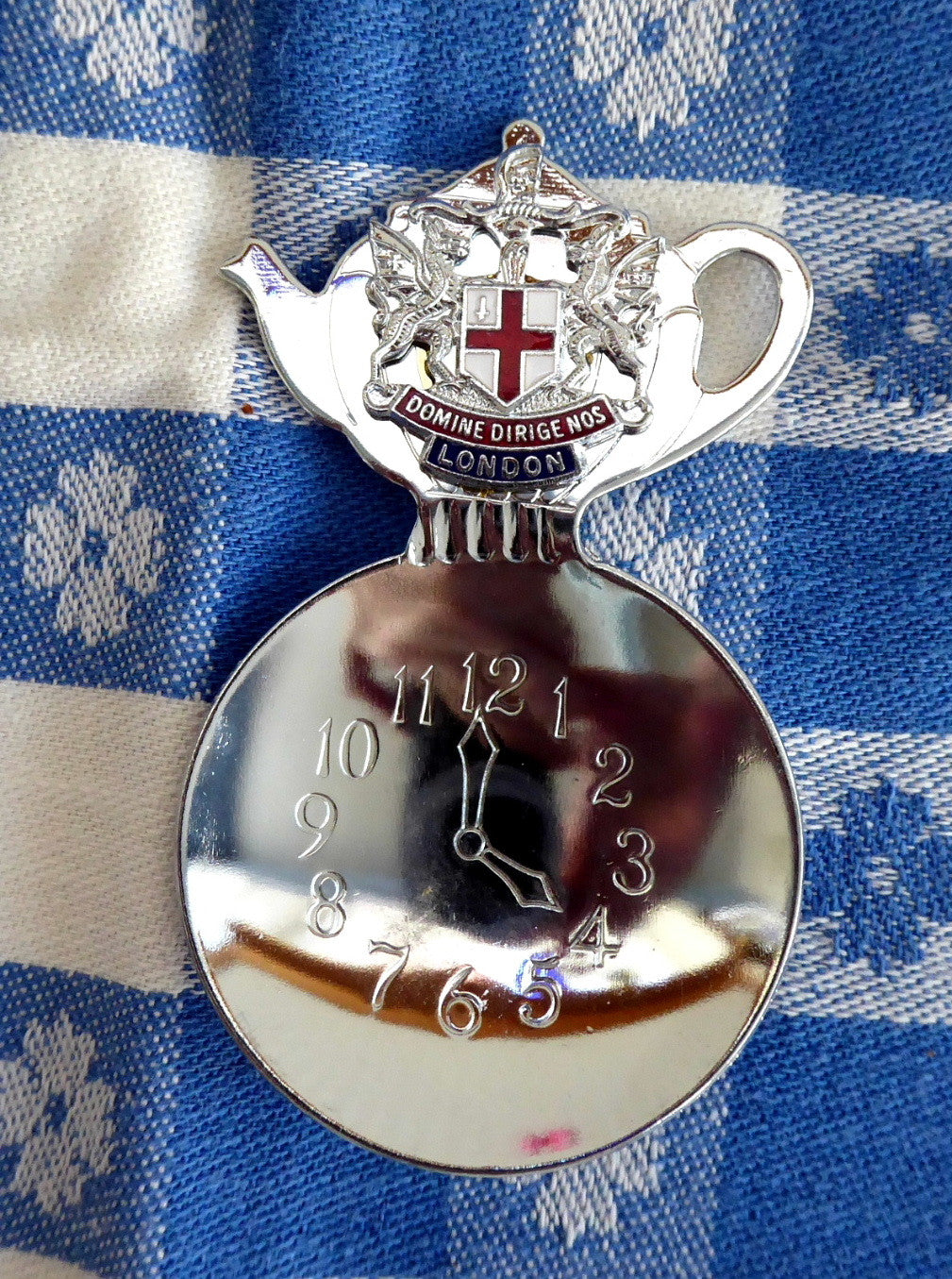 Antique Style Boxed Tea Caddy Spoon - 4 O'Clock Tea Bowl & Teapot Finial - London England Souvenir Gift for Afternoon Tea Lovers
