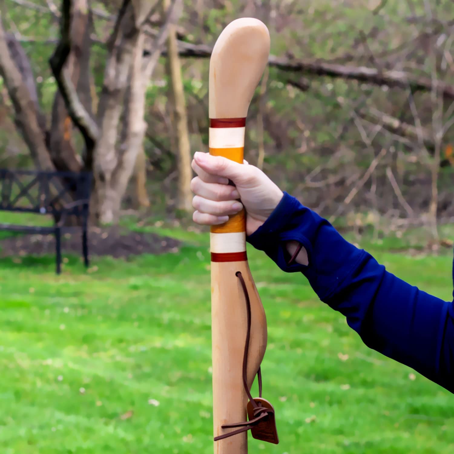 Brazos Rustic Wood Walking Stick - Handcrafted Hiking Cane for Men & Women - Durable Outdoor Support for Hiking, Trekking & Mobility Assistance