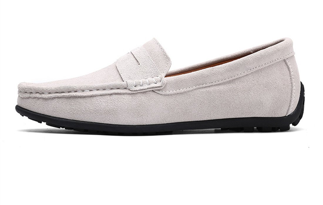 Stylish Men's Suede Leather Penny Loafers - Comfortable Slip-On Driving Moccasins & Boat Shoes for Casual Wear, Office, and Outdoor Activities