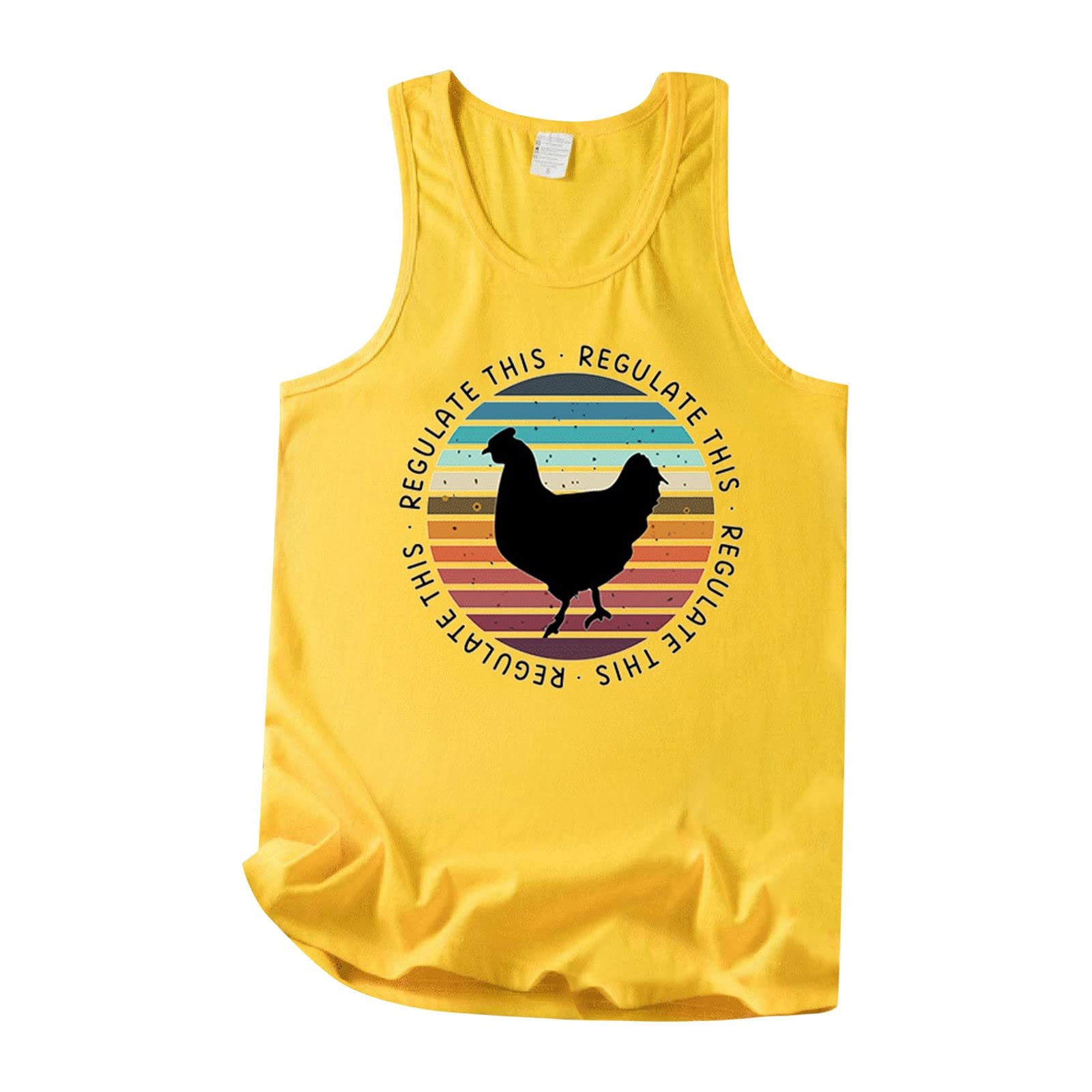 QUFECH Women's Summer Tank Tops - Casual Sleeveless Blouse, Loose Fit Round Neck Vest, Flowy Printed T-Shirt for Beach, Yoga, and Everyday Wear