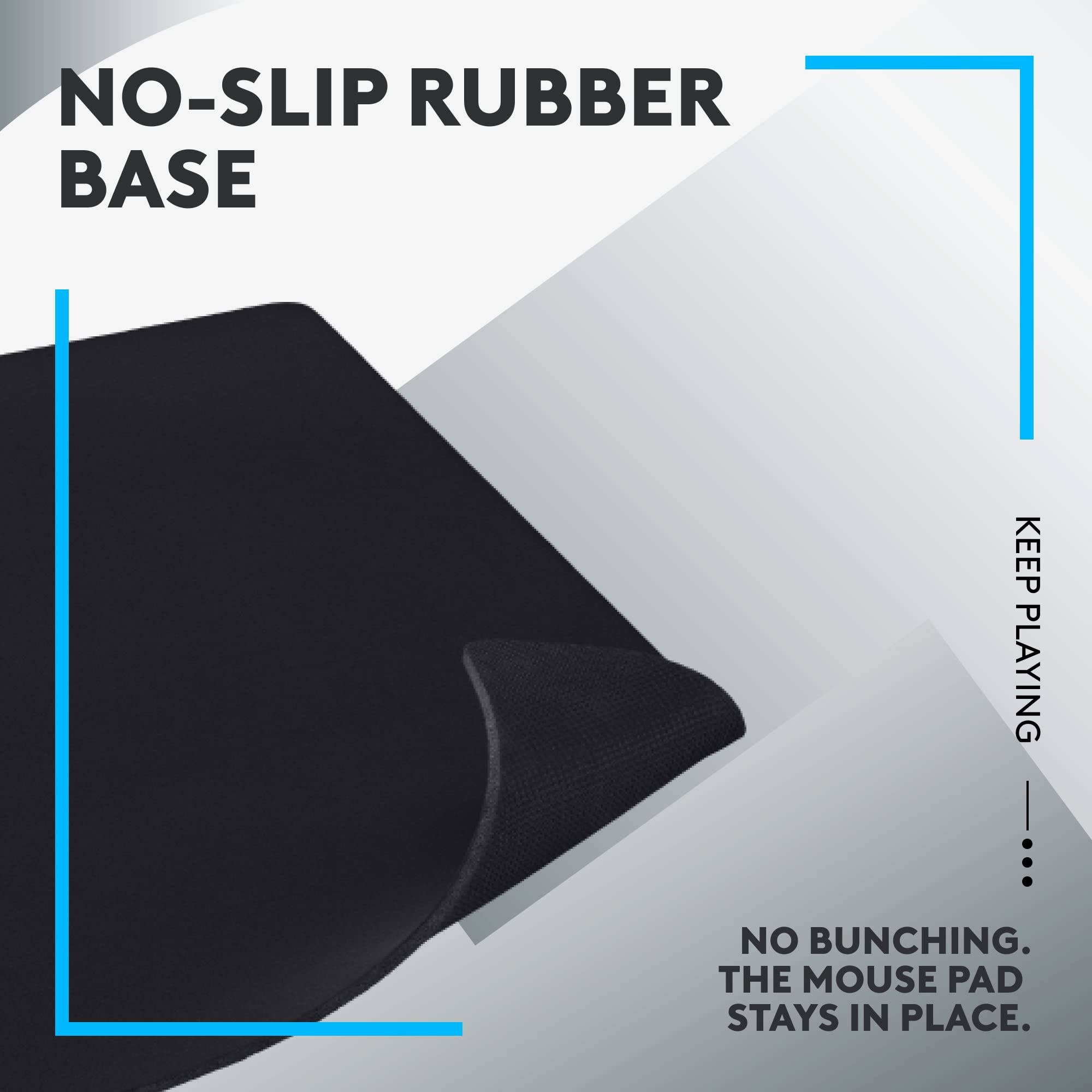Logitech G840 XL Cloth Gaming Mouse Pad - Extra Large Thin 0.12 Inch Mousepad with Non-Slip Rubber Base & Precision Surface - Black - Perfect for PC, Laptop, Esports & Office Workstations