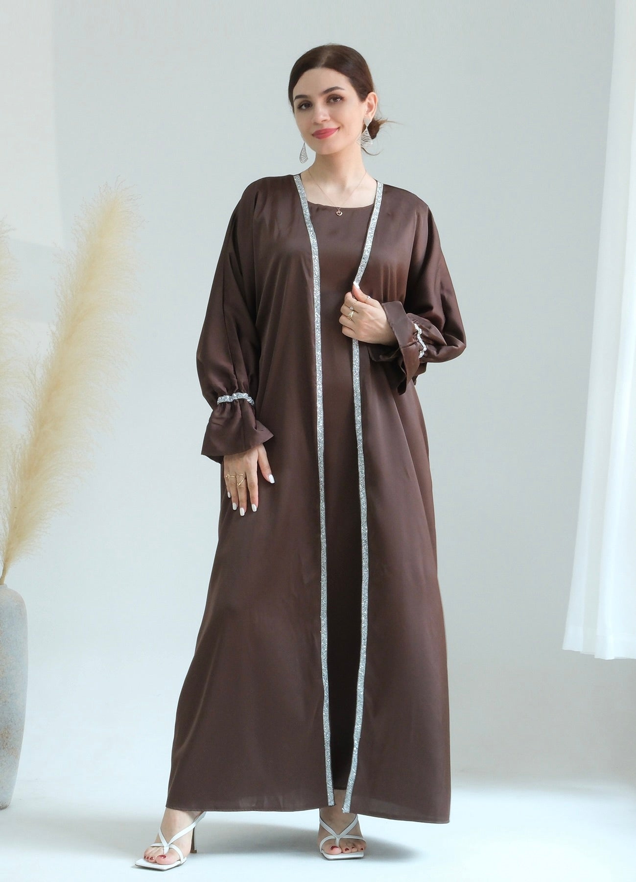 Aria2 Women's 3-Piece Matching Outfit Set - Chocolate Brown Casual Lounge Wear for Home, Travel & Everyday Comfort